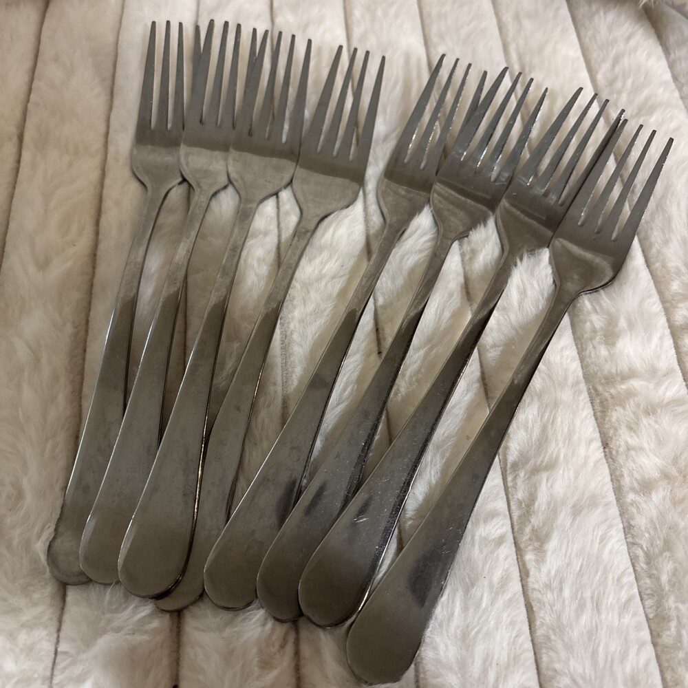 54-Piece Heavyweight Arched Handle Glossy Stainless China Flatware Service Lot - Picture 15 of 16